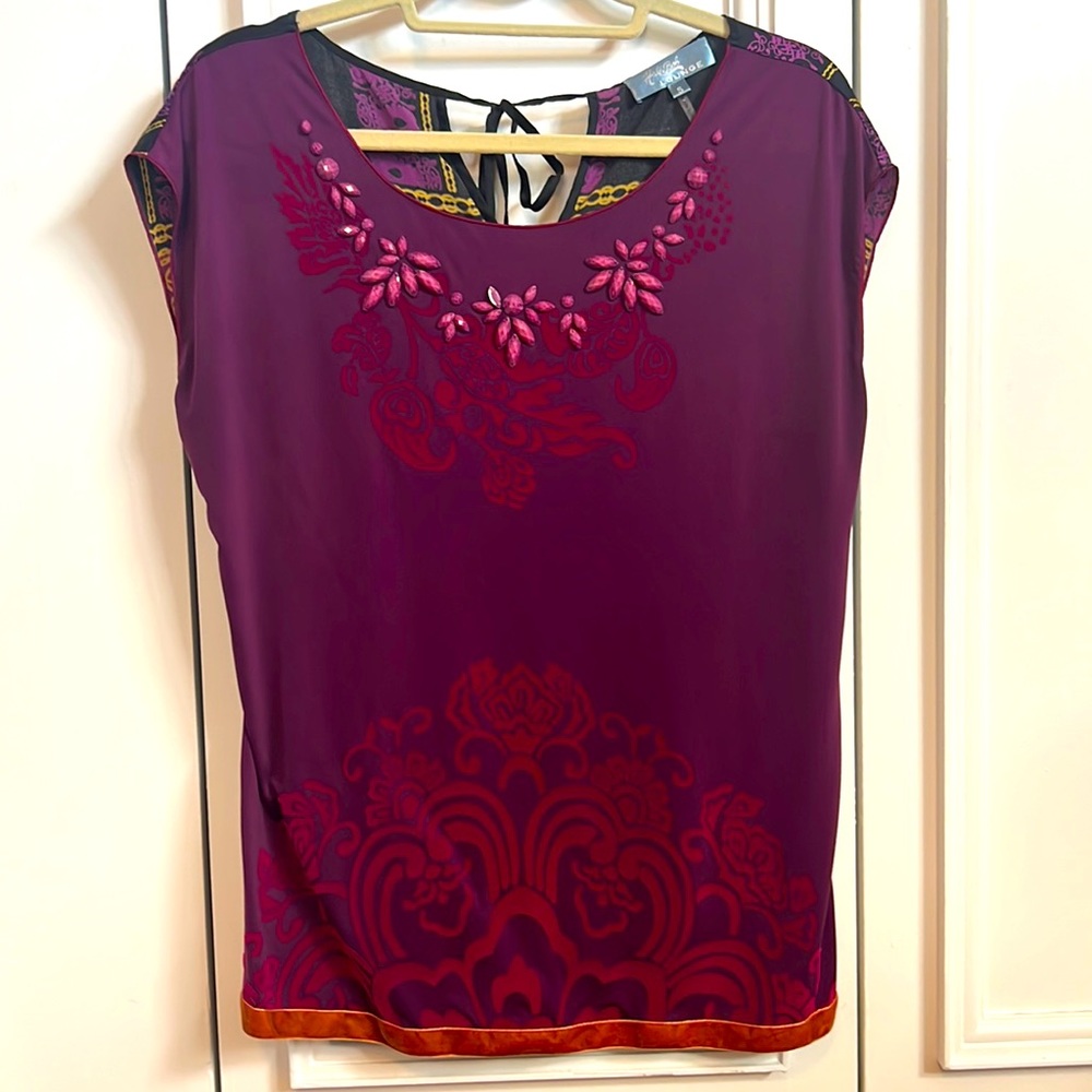 Unique Beaded Patterned Top